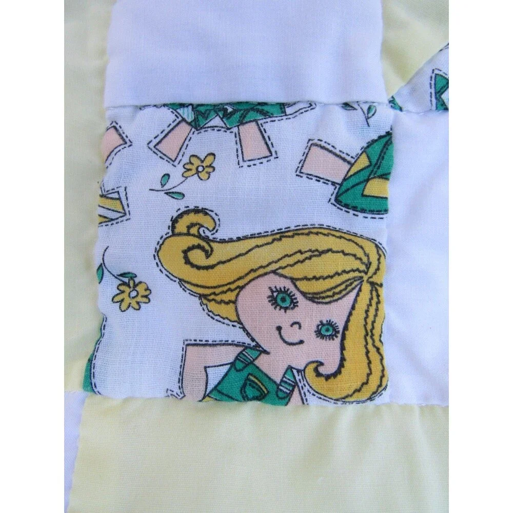 Quilt Doll Making Pattern Handmade Joycer Baby Blanket Yellow Washable Vintage